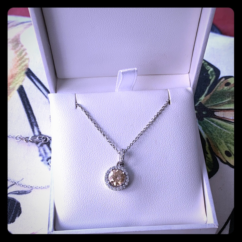 Citrine pendant with silver chain - gift of love